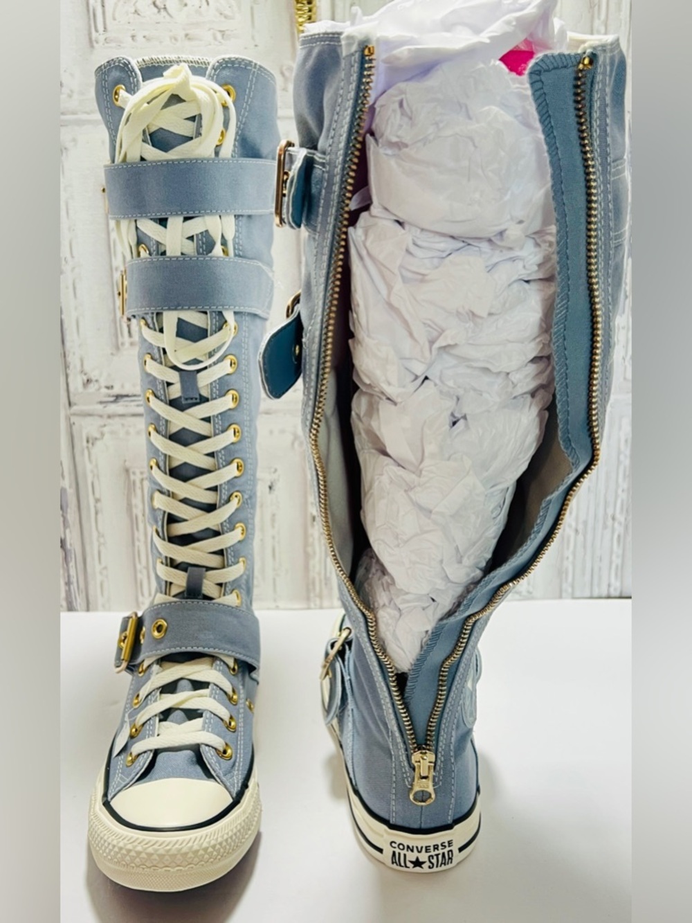 Converse Chuck Taylor XXHi Buckle Hi Shoes Women 7.5 Men 5.5 
Blue|White Rare! - Picture 11 of 17
